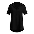 thumbnail image 4 of Lovzfmll Womens Summer Oversized Tops! Womens Summer T Shirts Casual Short Sleeve Tops Trendy Blouses V Neck Tunic Black XL, 4 of 7