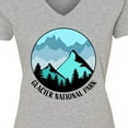 thumbnail image 4 of Inktastic Glacier National Park Montana Mountains Women's V-Neck T-Shirt, 4 of 5