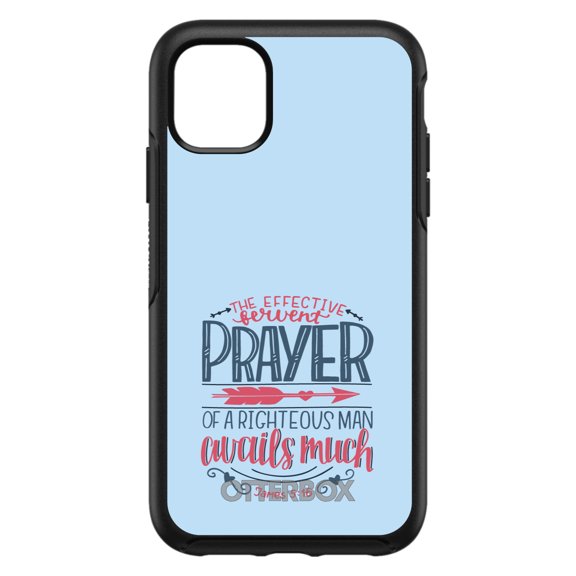 DistinctInk OtterBox Symmetry Custom Case for Apple iPhone 15 (6.1" Screen) - Effective Fervent Pray of a Righteous Man - Lightweight Grip