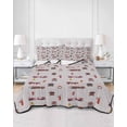 thumbnail image 3 of Cartoon Car Full Size Down Alternative Comforter, Lightweight Comforter Quilt Bedding Set with Pillow Shams Funny Red Black Fire Truck Print Vintage All Seasons Bed Comforter Duvet Insert 78"x90", 3 of 7