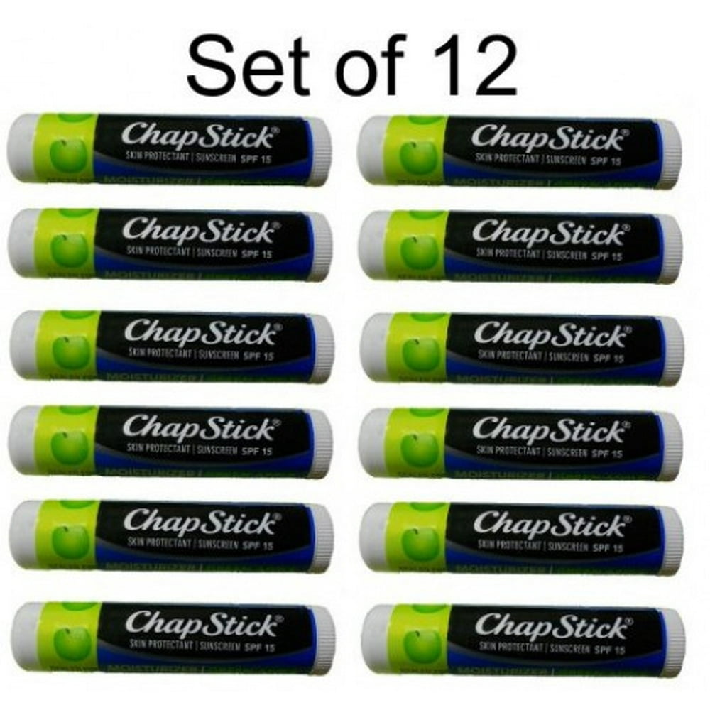 ChapStick Moisturizer Green Apple, SPF 12, 0.15Ounce (Pack of 12