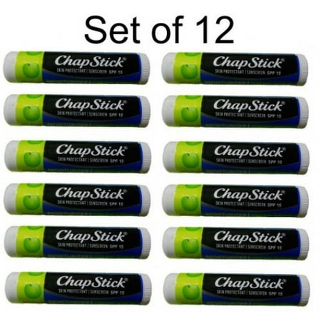 ChapStick Moisturizer Green Apple, SPF 12, 0.15-Ounce (Pack of