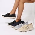 thumbnail image 4 of Rexoro Women's Slip-On Flats Breathable Knit Lightweight Comfortable Daily Casual Walking Shoes Black 6, 4 of 7