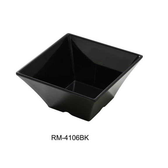 Yanco RM-4106BK 26 oz Rome Black 6 in. Square Bowl, Black - Pack of 24