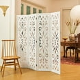 thumbnail image 2 of 5.6Ft Room Divider Folding Wood Classical Carved Partition Screen for Home Office Garden - 4 Panels (White), 2 of 8