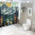 thumbnail image 7 of Orinice Mountain Trees Road Bathroom Decor Set, Colorful Luxurious Graphic Print Polyester Fabric Fashion Shower Curtain Set with Hooks 60x72, 7 of 7