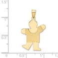 thumbnail image 2 of 14k Yellow Gold Solid Satin Engravable Boy Charm, 2 of 3