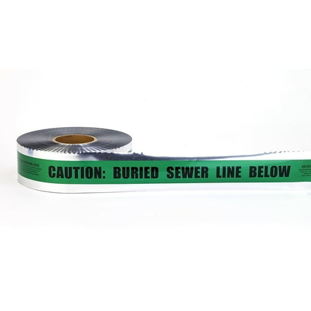 Mutual Industries "Sewer Line" Underground Detectable Tape 3" x 333.33 yds. Green (17774-38-3000)