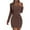Coffee, variant on CIENVNSTG Elegant Chic V-Neck Ribbed Bodycon Dress 2026 Spring & Autumn New Arrival Slim-Fit Women's Gowns Party Dress Black XL