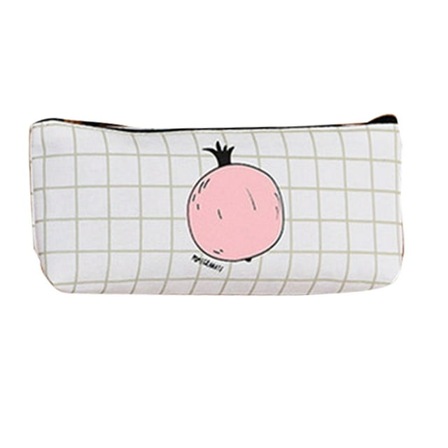 pitrice Fruit Print Canvas Zipper Wallet Card Coin Purse Storage Pen Pouch Pencil Bag For Girls Student