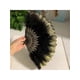 thumbnail image 2 of 1Pcs 1920 S Masquerade Fan Wedding Fans For Guests Folding Silk Fan Bridal Dancing Fan Wedding Plumage Fan Embroidered Fan Retro Hand Fan Decorative Fan Plastic Makeup Girl Lace, 2 of 5
