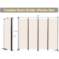 thumbnail image 2 of ZXNYH Room Divider, 4 Panel Folding Privacy Screens with Wider Support Feet, 6 Ft Portable Room Partition for Room Separator, 88" W X 71" H, Black, 2 of 7