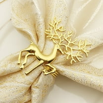 harmtty Christmas Alloy Deer Napkin Ring Holders Hotel Restaurant Party Table Decor