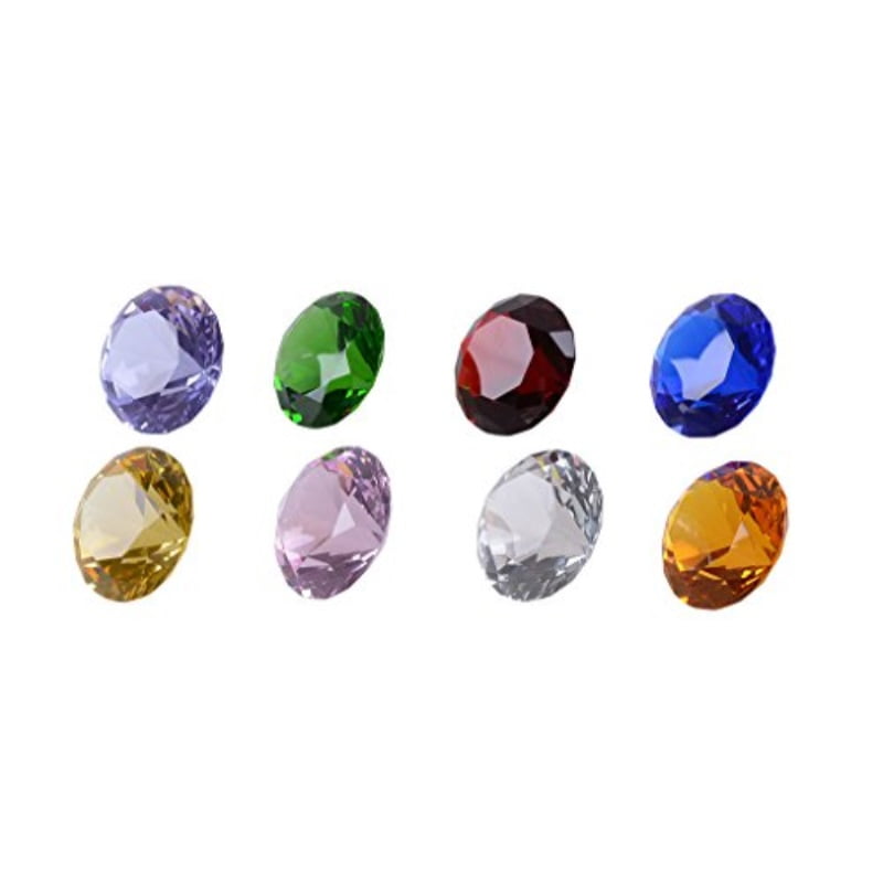 12pcs SunRise Crystal Clear Diamond Jewel Paperweight Birthstone Box Set 40mm Crystal