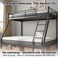 thumbnail image 2 of UIOWIO Twin over Full Metal Bunk Bed Set with Stairs & Storage, Heavy Duty Bunk Bed Frame for Adults & Teens, Includes 6" Memory Foam Mattresses, No Box Spring Needed, Black, 2 of 10