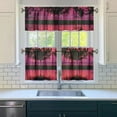 thumbnail image 3 of Kitchen Curtains 24 Inch Short - 3 Panel Set, Rod Pocket Window Curtain with Tropical Palm Tree Sunset Print, 100% Polyester for Boho Kitchen, Beach Room, Easy Wash, 3 of 6