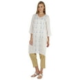 thumbnail image 3 of Phagun Embroidered Kurti 3/4 Sleeve For Indian Women V,Neck Ethnic Traditional Kurta, 3 of 6