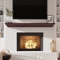 thumbnail image 6 of Kincubow 72 inch White Fireplace Mantel Shelf, Floating Wood Wall Mounted Shelf with Hidden Heavy Duty Bracket for over fireplace, Walnut Finish, 6 of 7