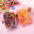 thumbnail image 6 of 2024 New Colorful Cute Hair Ties Hair Clips Hairband Sets, Soft Scrunchies Hair Ties Elastic Hair Bands Small Rubber Elastic Ponytail Holders Set for Girls Kids Women Mother's Day Gift (130PCS Set), 6 of 9