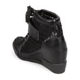 thumbnail image 3 of DbDk DG74 Women Mesh Mix Media Studded Rhinestone Fashion Wedge Sneaker, 3 of 5