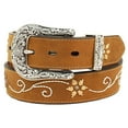 thumbnail image 2 of Nocona Ladies Brown Floral Embroidered Leather Belt N3447044, 2 of 2