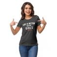 thumbnail image 4 of Inkmeso Crew Neck Life Is Better With My Girls #Momlife Graphic Tshirt Cotton, 4 of 8