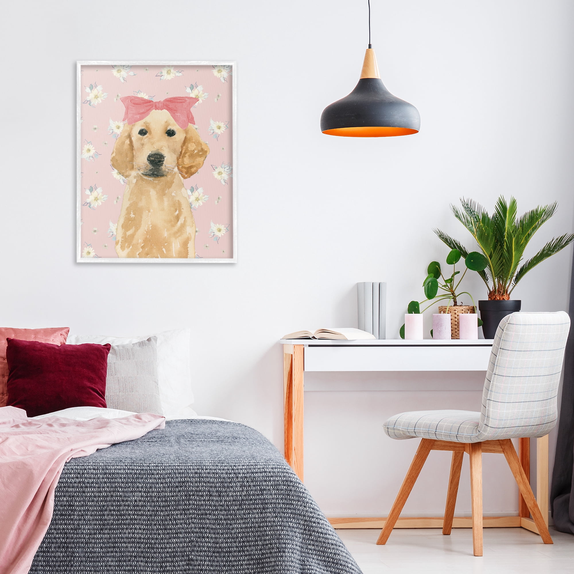 Stupell Industries Picture Ready Retriever White Framed Giclee Art, design by Lucille Price