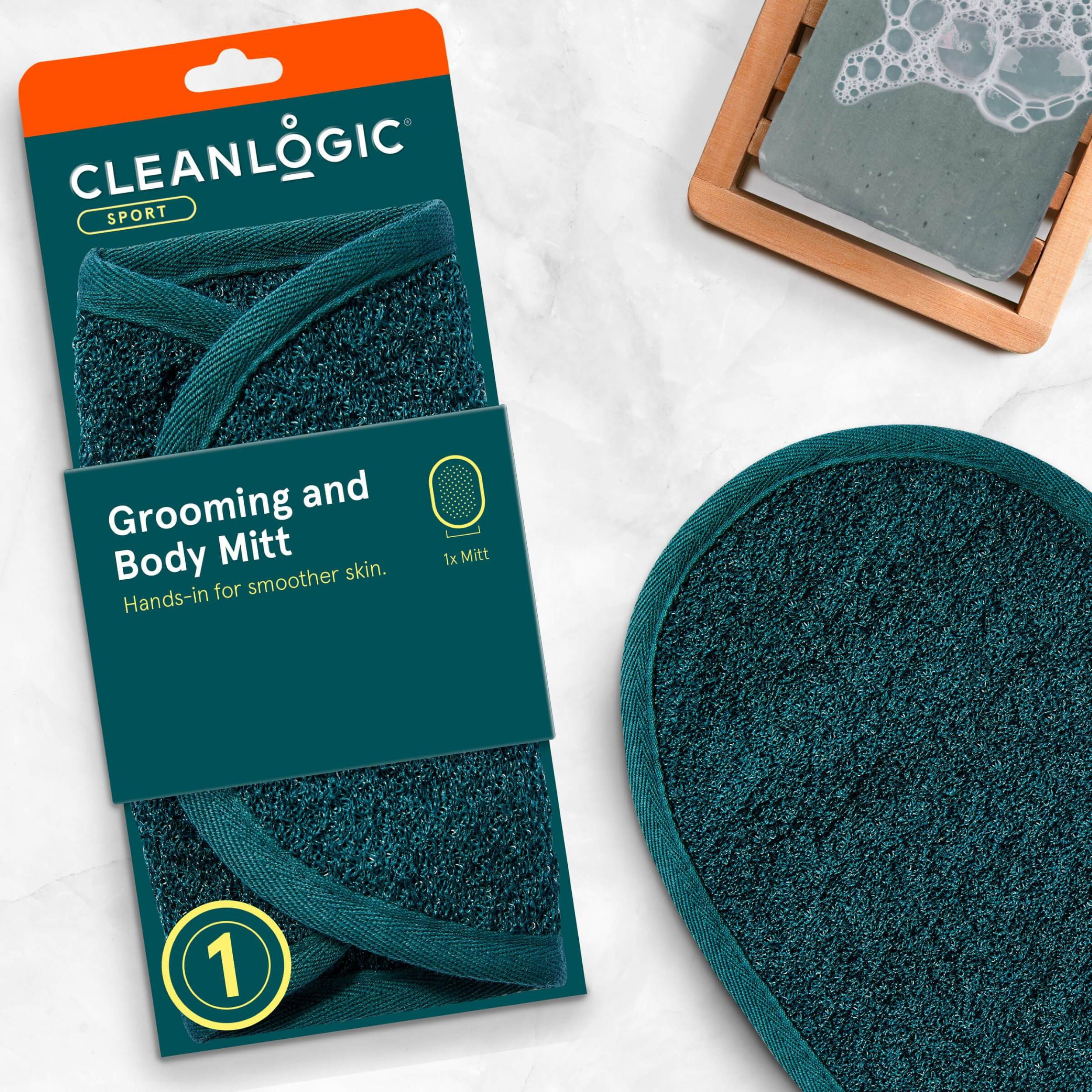 Cleanlogic Sport Exfoliating Body Scrubber, Body Exfoliator Mitt for Clean, Smooth Skin, 1 Count