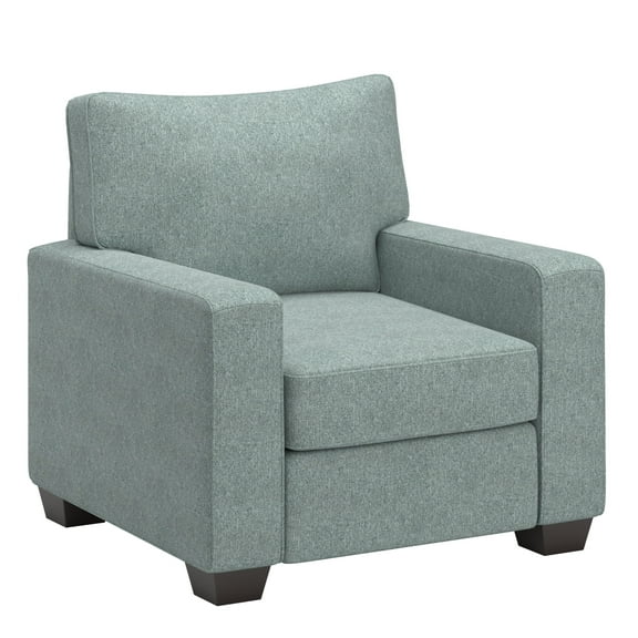 Weston Home Svolvar Modern Fabric Upholstered Square Arm Accent Chair, Sea Mist Green Fabric