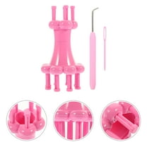 DINHEAROM 1 Set Spool Loom Knitting Tool for Yarn Knitter Rosy Plastic Handmade DIY Projects Birthday Family