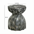 thumbnail image 5 of Pemberly Row Indoor / Outdoor Faux Marble & Stone Stool in Black, 5 of 7