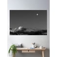 thumbnail image 2 of Moon Over Dark Clouds Poster Wall Art, Modern Wall Decor, 8x12 UNFRAMED, 2 of 3