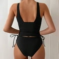 thumbnail image 3 of OSFVNOXV Women Bikini Sets 2-Piece Swimsuit Halter V-Neck Slim Fit Side String Bikini Top and High Waisted Bottom, 3 of 9