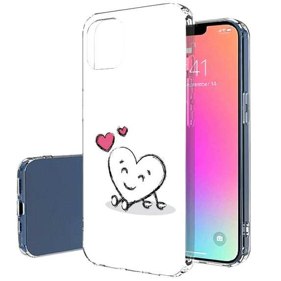 TalkingCase Slim Case for Apple iPhone 14 Pro, Slim Thin Gel Tpu Cover, Heart 2 Print, Light Weight, Flexible, Soft, Anti-Scratch, Printed in USA