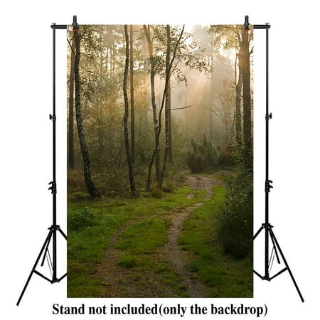 MOHome Polyester Fabric 5x7ft Woods Backdrop green woodsy scene Fairy tale Where the Wild Things Are forest Trail Photography Background photo booth