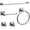 Brushed Nickel, variant on 5 Piece Matte Black Bathroom Hardware Set Wall Mounted 23.6 Inch Towel Bar