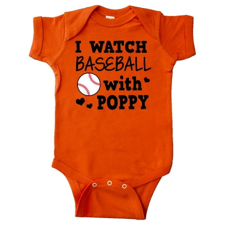 

Inktastic I Watch Baseball with My Poppy Gift Baby Boy or Baby Girl Bodysuit