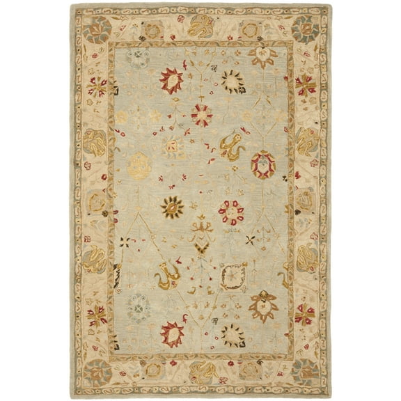 SAFAVIEH Anatolia Scott Floral Wool Area Rug, Taupe/Beige, 5' x 8'