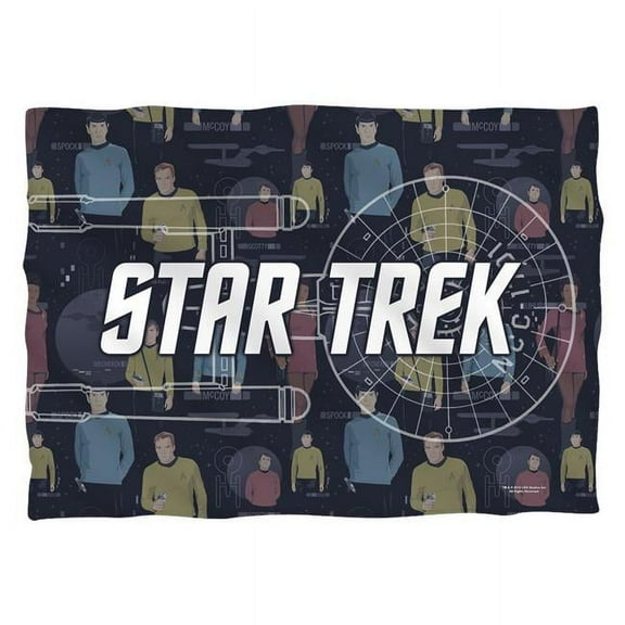 Trevco CBS1545-PLO1-20x28 20 x 28 in. Star Trek & Enterprise Crew 100 Percent Pillow Case, White