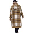 thumbnail image 3 of Sorvello Long Flannel Jacket Women Hooded Plaid Coat Oversized Button Down Shacket 2026 Fall Winter Casual Warm Trench Coats Khaki L, 3 of 3