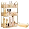 thumbnail image 1 of Organizador de Encimera de Baño de 3 Niveles, Bandeja de Cambiador para Cosméticos Estante de Maquillaje para Tocador, Almacenamiento de Perfume Loción Estante Dorado de Especias para Cuidado de Piel, 1 of 8
