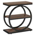 thumbnail image 6 of Industrial Narrow End Table with 3 Shelves - 23.6" Slim Side Table for Small Spaces, Dark Brown Wood & Black Metal Frame - Space-Saving Sofa Table, Nightstand for Bedroom, Living Room, 6 of 10