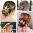 thumbnail image 2 of Peineta de pelo de boda dorada, pinza de pelo nupcial hecha a mano, accesorios para el cabello de boda para mujer, accesorio delicado para el cabello de boda hecho, 2 of 5