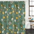 thumbnail image 2 of Green Botanical Shower Curtain, Waterproof Shower Curtains for Bathroom, Spring Floral Summer Lemon Birds Washable Fabric Bathtub Curtain Set Bath Decor with 12 Hooks 72"x78", 2 of 8