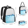 thumbnail image 2 of Easygdp Crystal Clear Water Splash Mochila para Niños y Niñas con Set de Caja de Almuerzo y Estuche para Lápices 3 en 1, Mochila Escolar Estampada para Adolescentes, 2 of 7