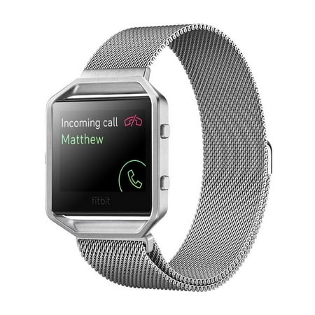 Fitbit Blaze Accessories Watch Band, Milanese Loop Stainless Steel Replacement Bracelet Strap Band + Metal Frame for Fitbit Blaze Smart Fitness Watch (Silver)