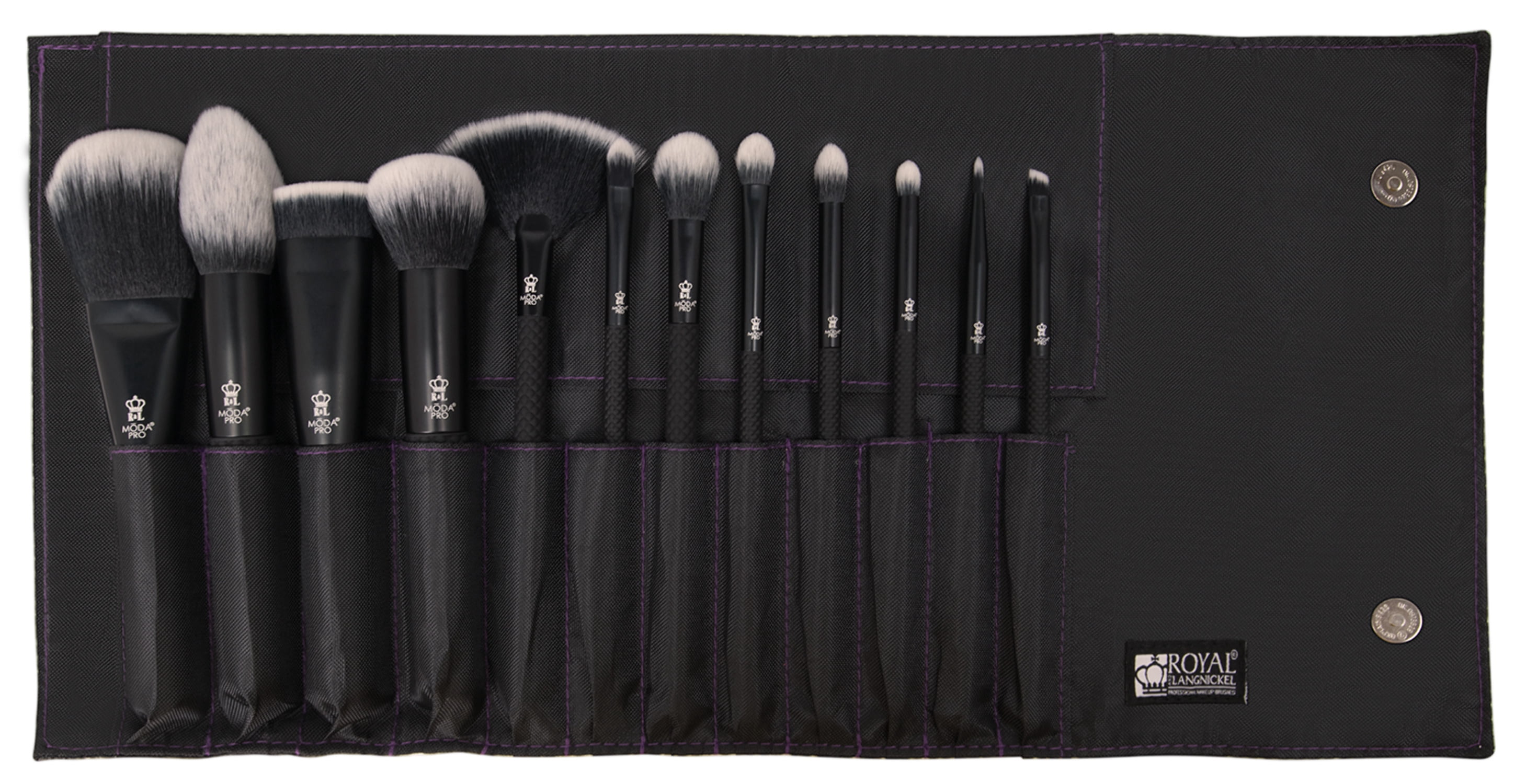 Moda Brush Pro Full Face 13pc Makeup Brush Set with  Wrap