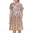 thumbnail image 1 of Disketp Leopard Brown para Vestido de Manga Corta para Mujeres, Vestidos de Verano para Mujeres, Casual y Holgado para la Playa, 1 of 6
