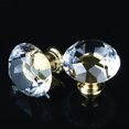 thumbnail image 4 of Uxcell 30mm Diamond Crystal Glass Drawer Pull Handle Knobs 10pcs, Gold Tone, 4 of 7