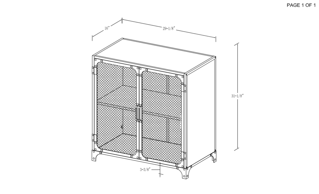Manor Park Industrial Wood and Metal Accent Cabinet, Grey Wash
